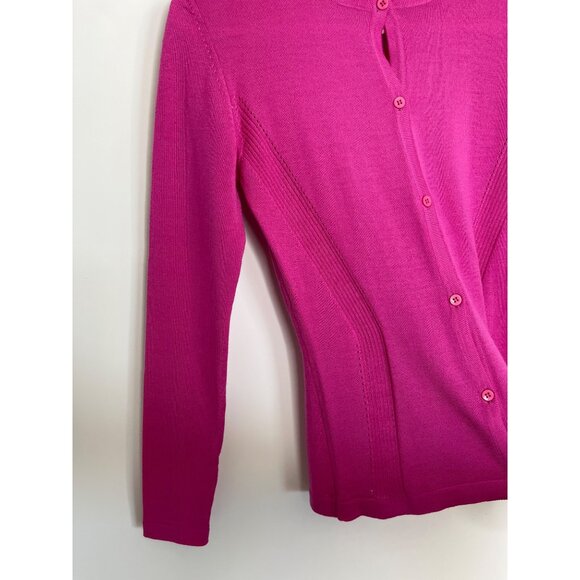 Versace Collection‎ Wool Pink Button Front Knit Cardigan Back Braid Detail 40 - Picture 4 of 15